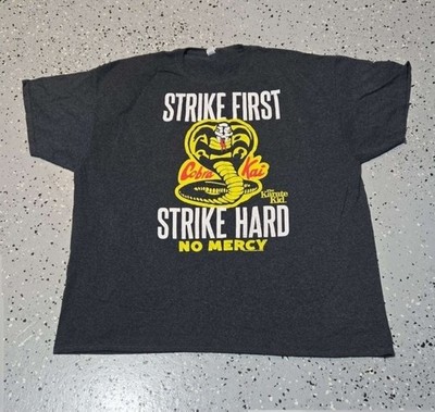 Karate Kid '' Strike First Strike Hard No Mercy'' T-Shirt Pre-Owned (2X-Large)