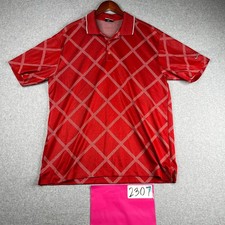 Nike Golf Polo Shirt XL Red Diamond Performance Fit Dry Lightweight Mens
