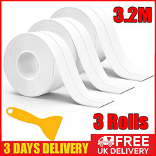Sealing Strip Bath Shower Sink Basin Edge White Sealant Tape 3 Rolls 3.2Mx38MM