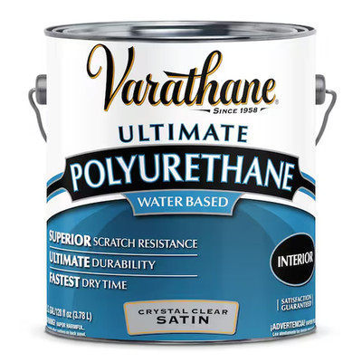 Varathane Polyurethane Clear Satin Water Based Wood Finish 1 Gallon