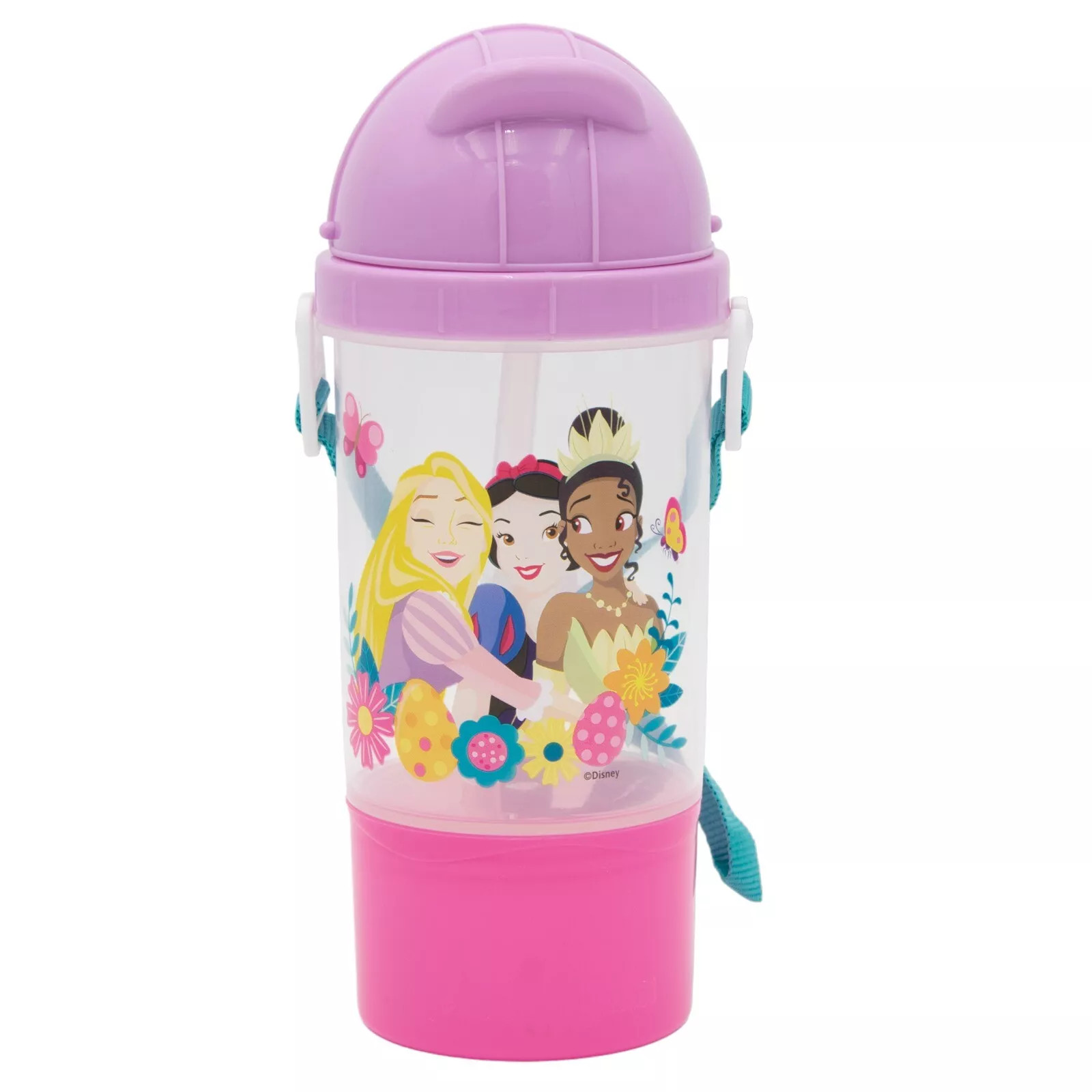 Бутылка для воды ZAK Disney Princess Rock N Sip Snack для столовой с ремешком, 13 унций