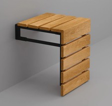 14" Handmade Teak Wood Folding Shower Seat- Wall Mounted Hardware Included