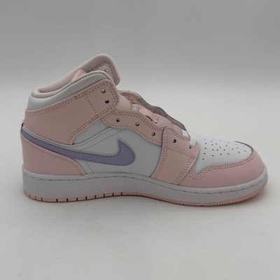 Nike Air Jordan 1 Mid Pink Purple White YOUTH Size 5.5 Women's 7