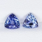 1.40 Ct VVS [2Pcs Pair] Extreme Trillion 6 x 6 MM Purple Blue Natural Tanzanite