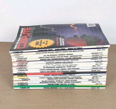 Vintage Compute Magazine Lot of 21 Issues PC Mac Computer Resource 1991/92/93/94