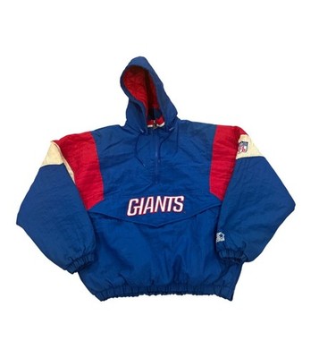 Vintage 90s Starter New York Giants NFL Pro Line Puffer Pullover Jacket Men's L