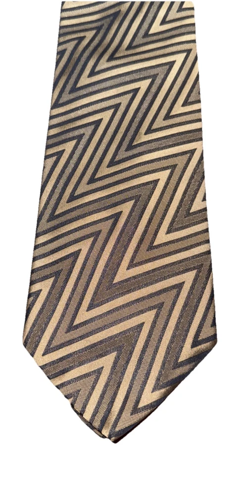 "Corbata de cuello Innocenti Tom James adulto hombre tostada negra 100 % seda hecha en EE. UU. 3"" de ancho" Foto 3 de 4