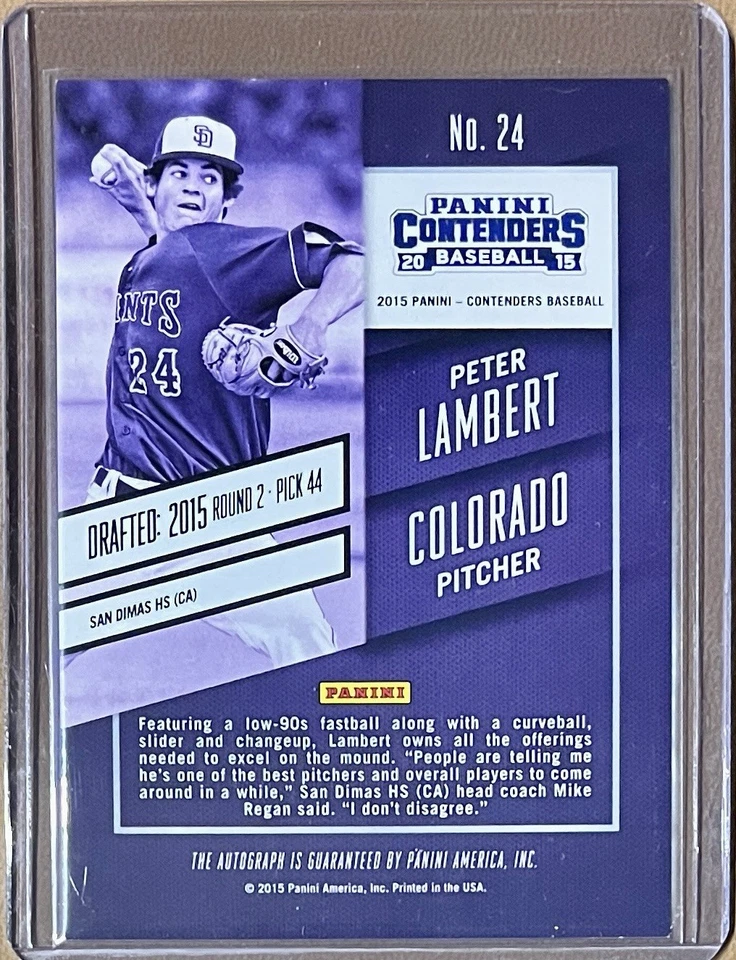 2015 Panini Contenders - Draft Ticket Peter Lambert #24 (AU, RC) - Image 2 of 2
