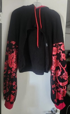 TKS The Kigu Stop  Anime Streetwear  Hoodie Disney Black w Red Flowers Sz 3x