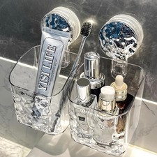 2 Pack Suction Cup Shower Caddy Wall Mounted Suction Electric Toothbrush Holder