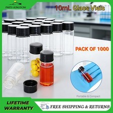 1000Pcs 10ml Clear Glass Vials,Sample Vials with Screw Caps Small Liquid Bottle