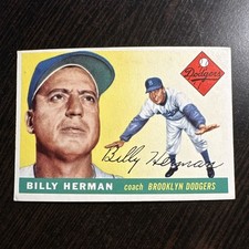 1955 TOPPS #19 BILLY HERMAN BROOKLYN DODGERS EX-MT *Hot Corner Vintage* D