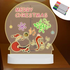 LED Note Board with Light Acrylic Dry Erase Message Board