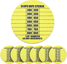 14 Pack Scope DOPE Sticker for Long-Range Shooting- Rifle Neon Yellow 