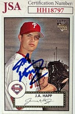 JA (J.A) Happ signed 2007 Topps '52 Rookie On Card Auto (RC) #145- JSA #HH18797