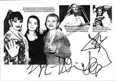 Original Autogramm Eva-Maria Hagen (1934-2022) /// Autogramm Autograph signiert