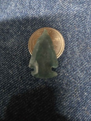 Green Agate Arrowhead Gem Point Artifact