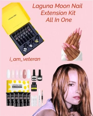 LAGUNAMOON Laguna Moon Nail Extension Kit Polygel Nail Kit With Slip Solution BBE 05/25.