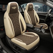 2x Sitzbezüge passend für BMW 3er E46 (Beige-Braun) | Vorne | Pilot HERM211