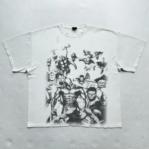 Vintage Marvel Mad Engine X-Men Spiderman Wolverine Avengers T-Shirt XL Y2K