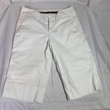 Vintage White Cotton Blend Billy Blues Dressy Bermuda EUC Made In USA ^ Sz (2)