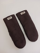 Ugg Australia Dark Brown Womens Mittens Faux Fur 11" Long