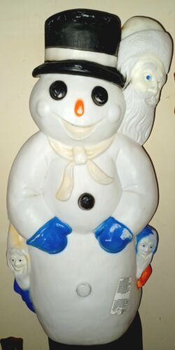 Vintage Santa Claus Snowman Gnome Don Featherstone 31" Blow Mold Christmas - Picture 2 of 24