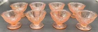 (8) 2.75" SHERBERT ROUND, FOOTED, JEANETTE CHERRY BLOSSOM DEPRESSION