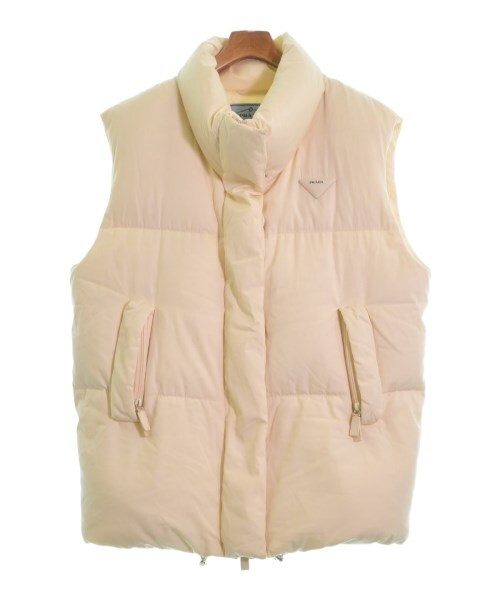 【送料&関税込】Prada Skin Pink Cashmere Blend Vest Ivory Wool And Cashmere Down Vest | PRADA