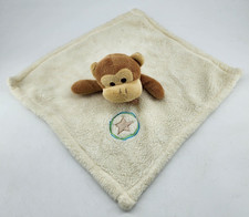 Baby Gear Brown Monkey Star Lovey Security Blanket 14" x 14"