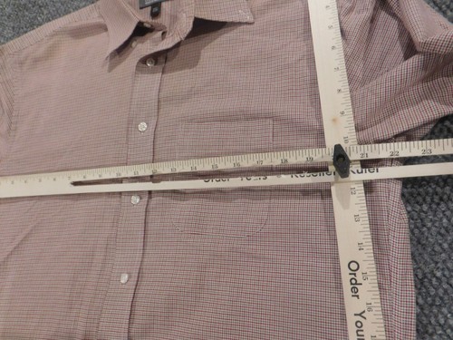 Croft and Barrow Mens Dress Shirt 15.5 red plaid button up - Picture 6 of 12