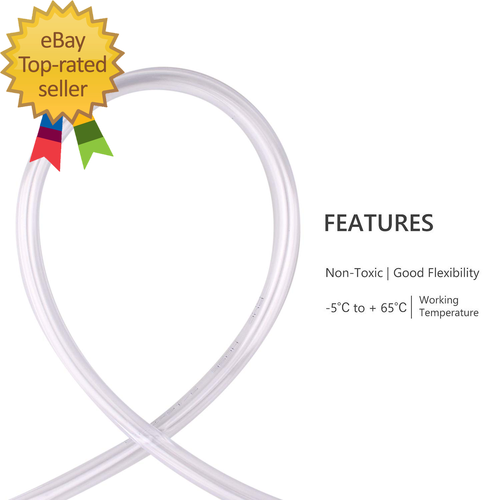 PVC Tubing 3/8"ID X 1/2"OD Flexible Clear Vinyl Hose 100 Feet for Food Grade - Afbeelding 8 van 9