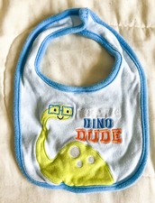Dinosaur Cloth Bib Newborn Green And Blue