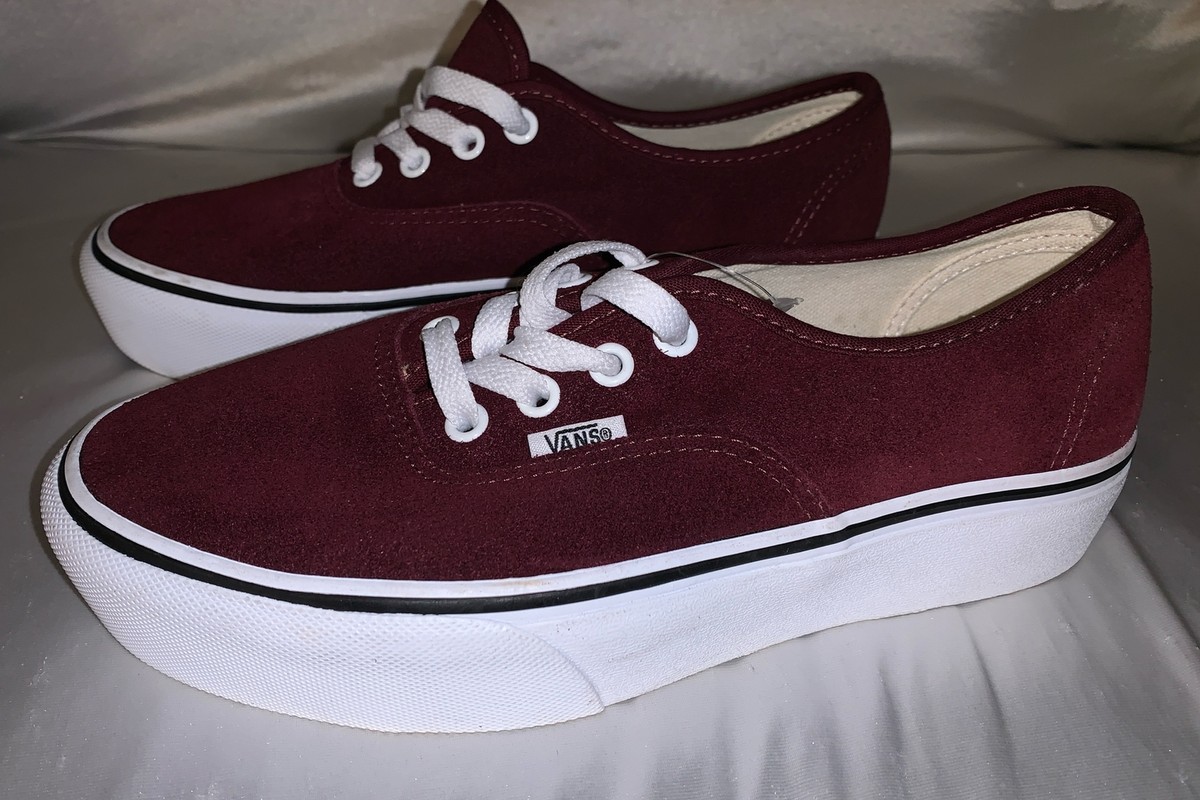 VANS Old Skool Shoes Platform Low Dark Burgundy Suede Women Size Men  Skate
