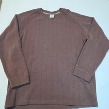 COLUMBIA XCO V-Neck Long Sleeve Brown Ribbed Knit Sweater Men s L Super Soft