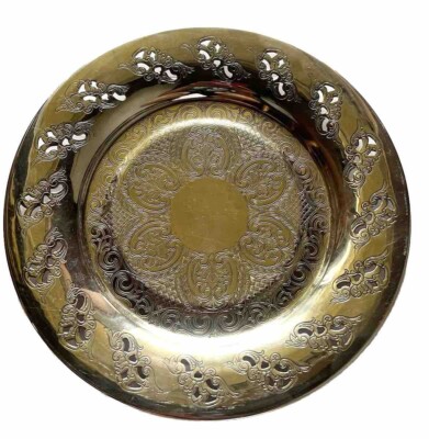 Vintage Viking Plate Silver Plated On E.P. Copper Round Dish 9 1/2