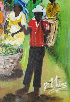 Original 1995 Signed Elisthene Jean Haitian Art Painting Haiti | eBay