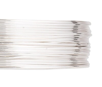 Wire, 5 Feet Argentium Sterling Silver Half Hard 26 Gauge Round Wrapping Wire