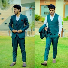 Men's Suit Slim Fit 3 Piece Peak Lapel Formal Business Outdoor Casual Outfits