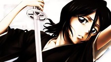 Anime girls bleach kuchiki rukia short hair black katana Playmat Game Mat Desk