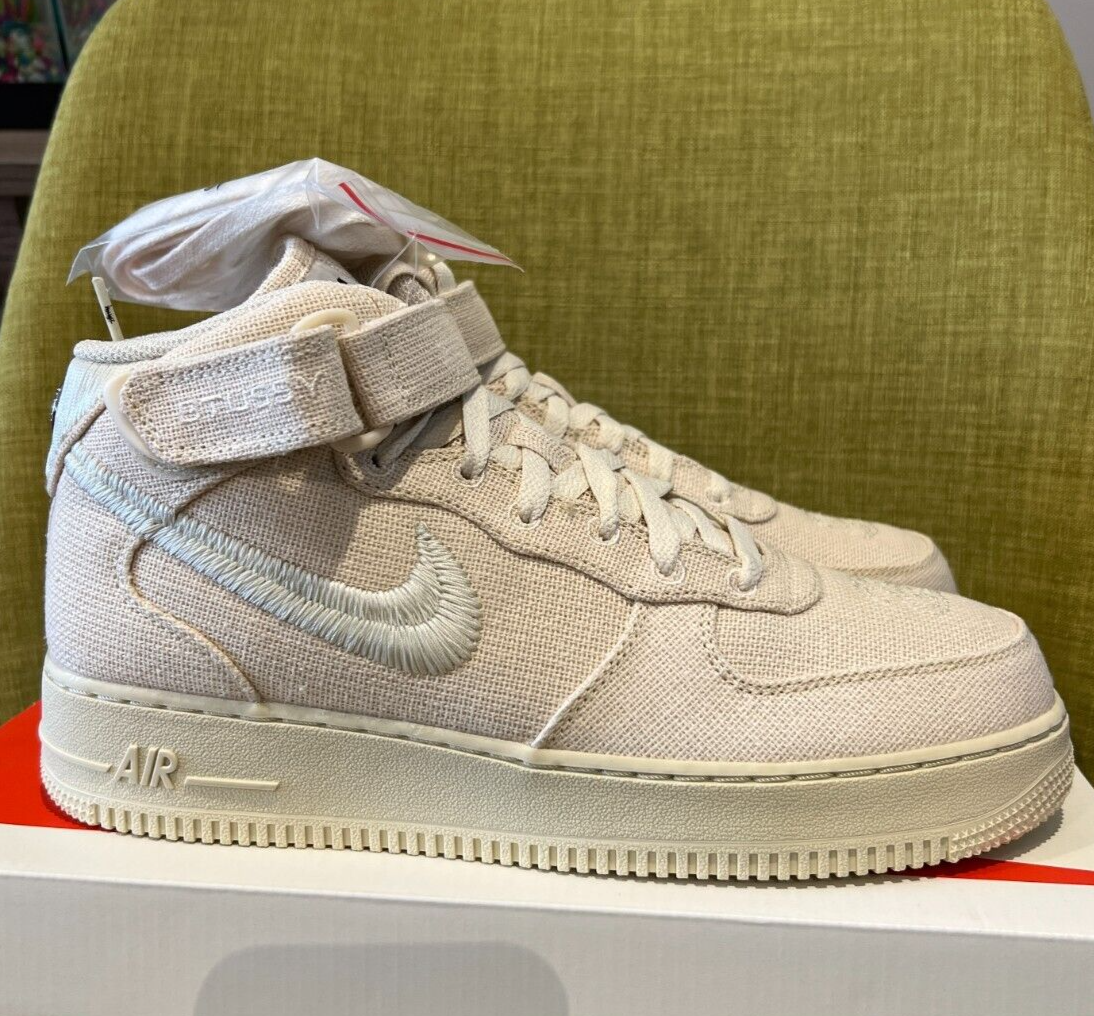 Stussy × Nike AirForce1 Mid エアフォース1 24 Stussy x Nike Air Force 1 Mid Fossil Size 6 | eBay