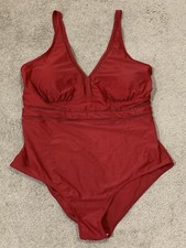 DACI One Piece Swimsuit Women s Plus Size 22W Red Mesh Cut Outs Details NWT