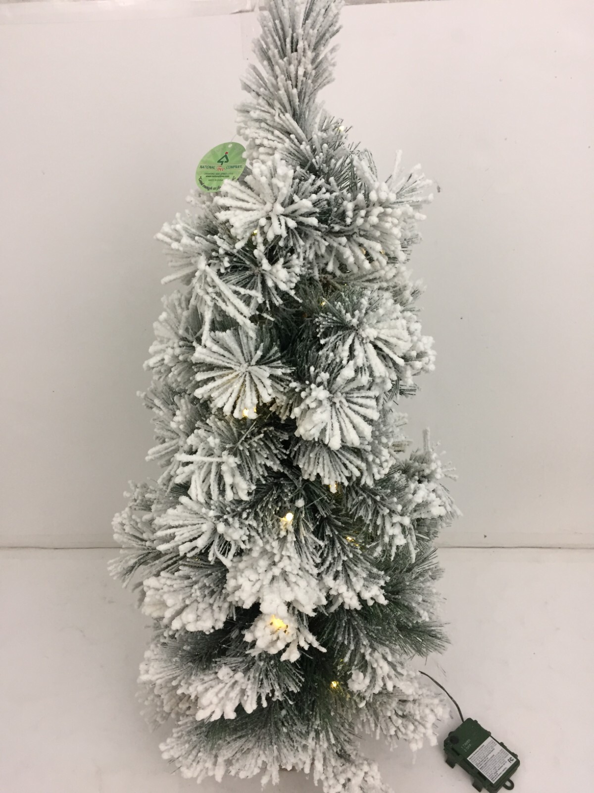 Christmas Tree 3ft PreLit Snowy White LED Lights Timer Burlap Base