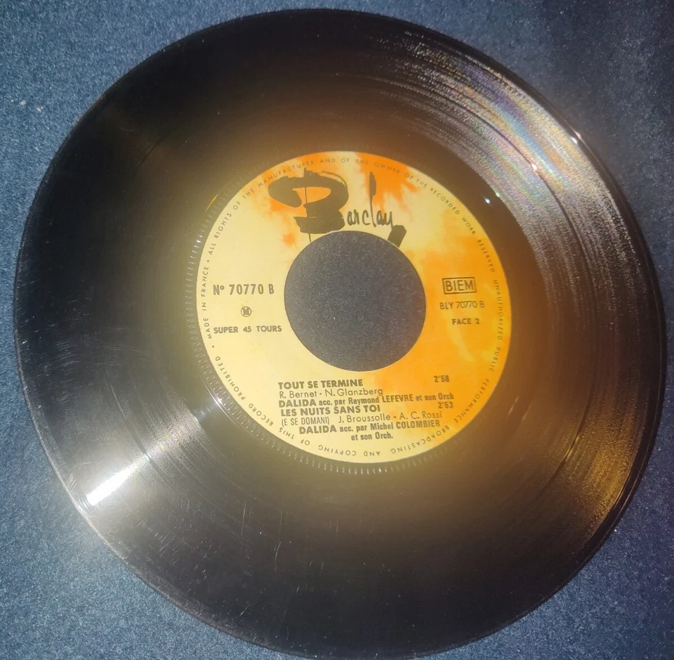 VINYL EP 7" 45 DALIDA   ---LA DANSE DE ZORBA BARCLAY  - Image 2 of 4