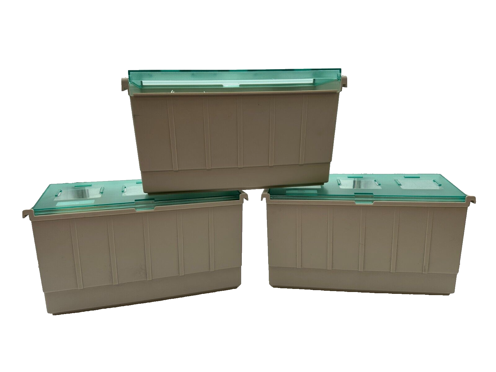 LOT OF 3-Rubbermaid Microcomputer Acc. Disk Case W/DivIders 12