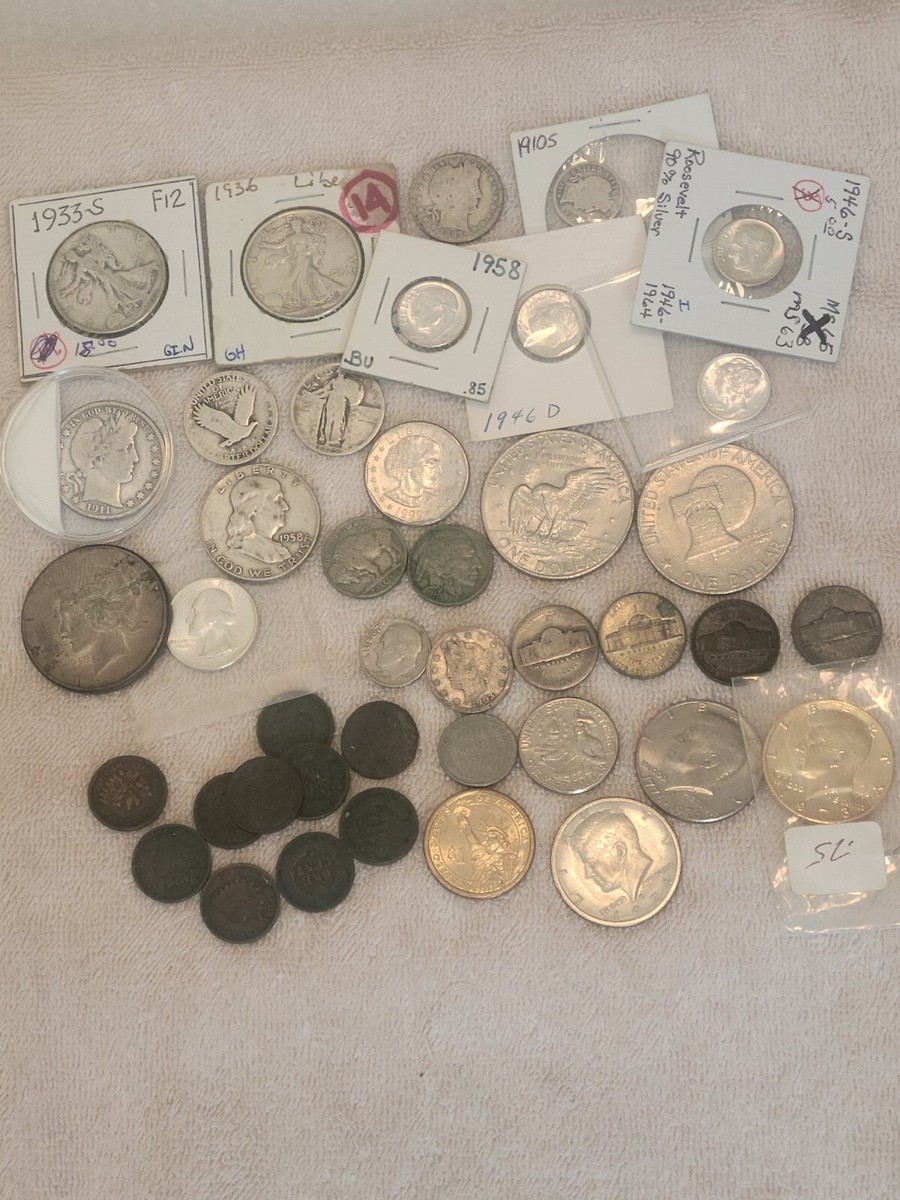 ヴィンテージ米国コインミックスロット Vintage Private US Coin Collection Lot ~ Silver ~ MIX  Cent