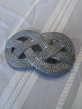 80  s Vintage Dotty Smith Silver Tone Infinity Weave Belt Buckle Retro