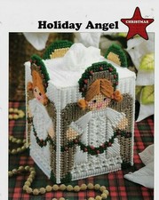NEW HOLIDAY ANGEL TISSUE COVER CHRISTMAS PLASTIC CANVAS PATTERN INSTRUCTIONS