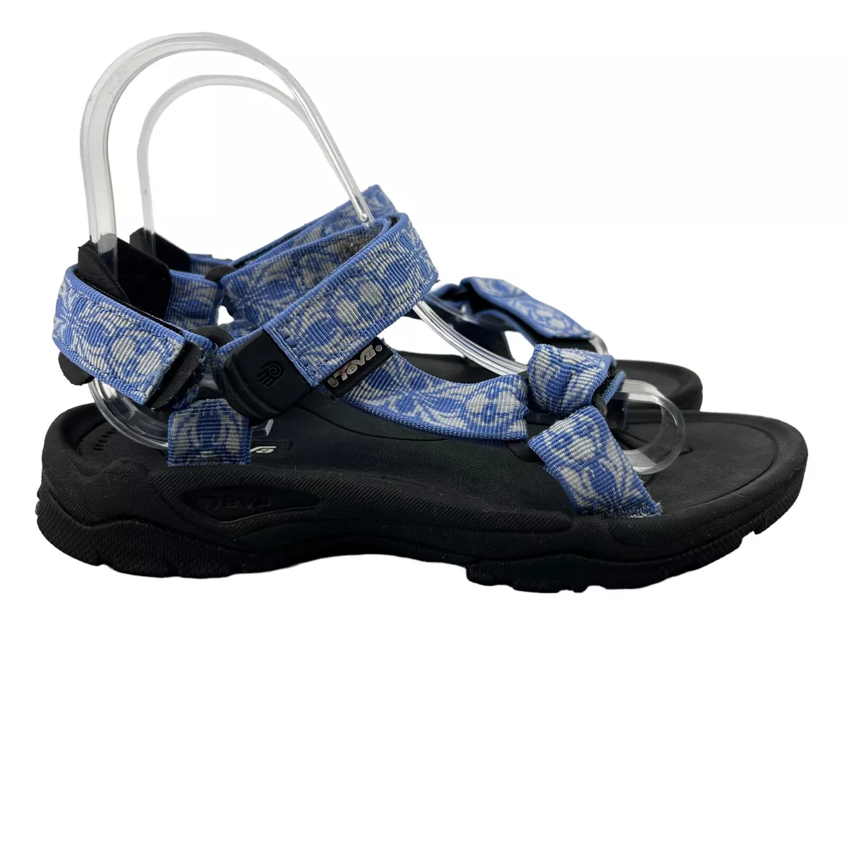 Teva Sandals Womens Blue Nylon Hook Loop Adjustable Strap Sling Back Beachwear