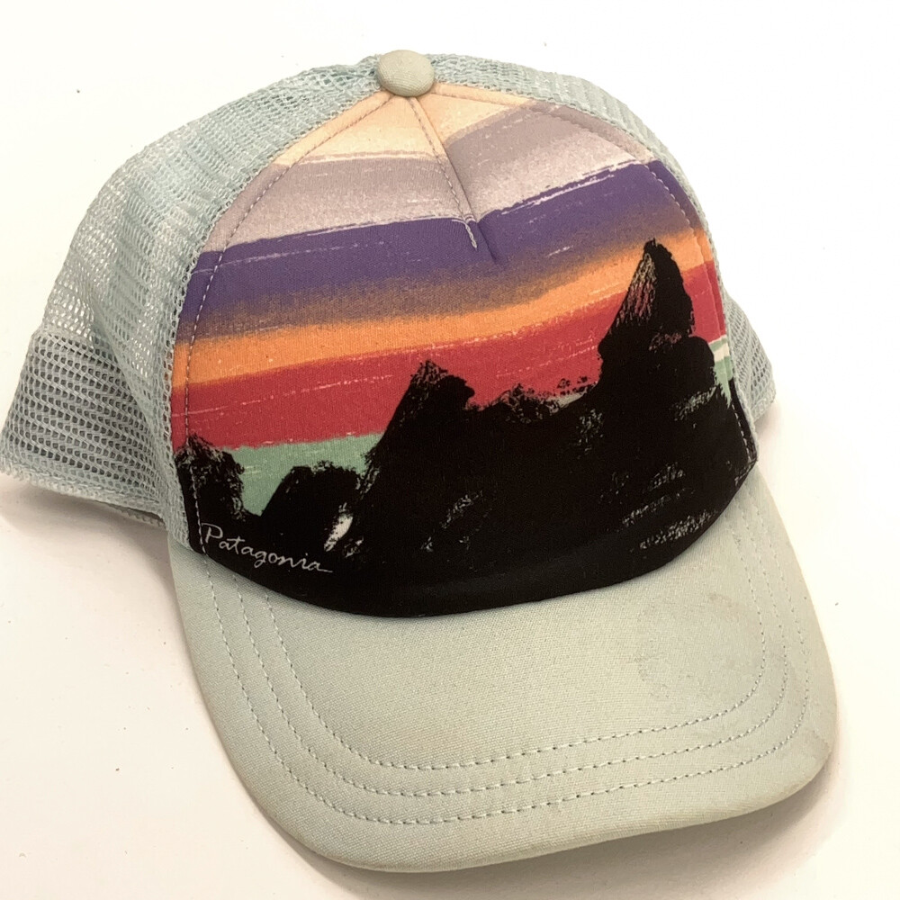 Patagonia Rainbow Colorful Pastel Sky Over Mountains Trucker Hat View 2